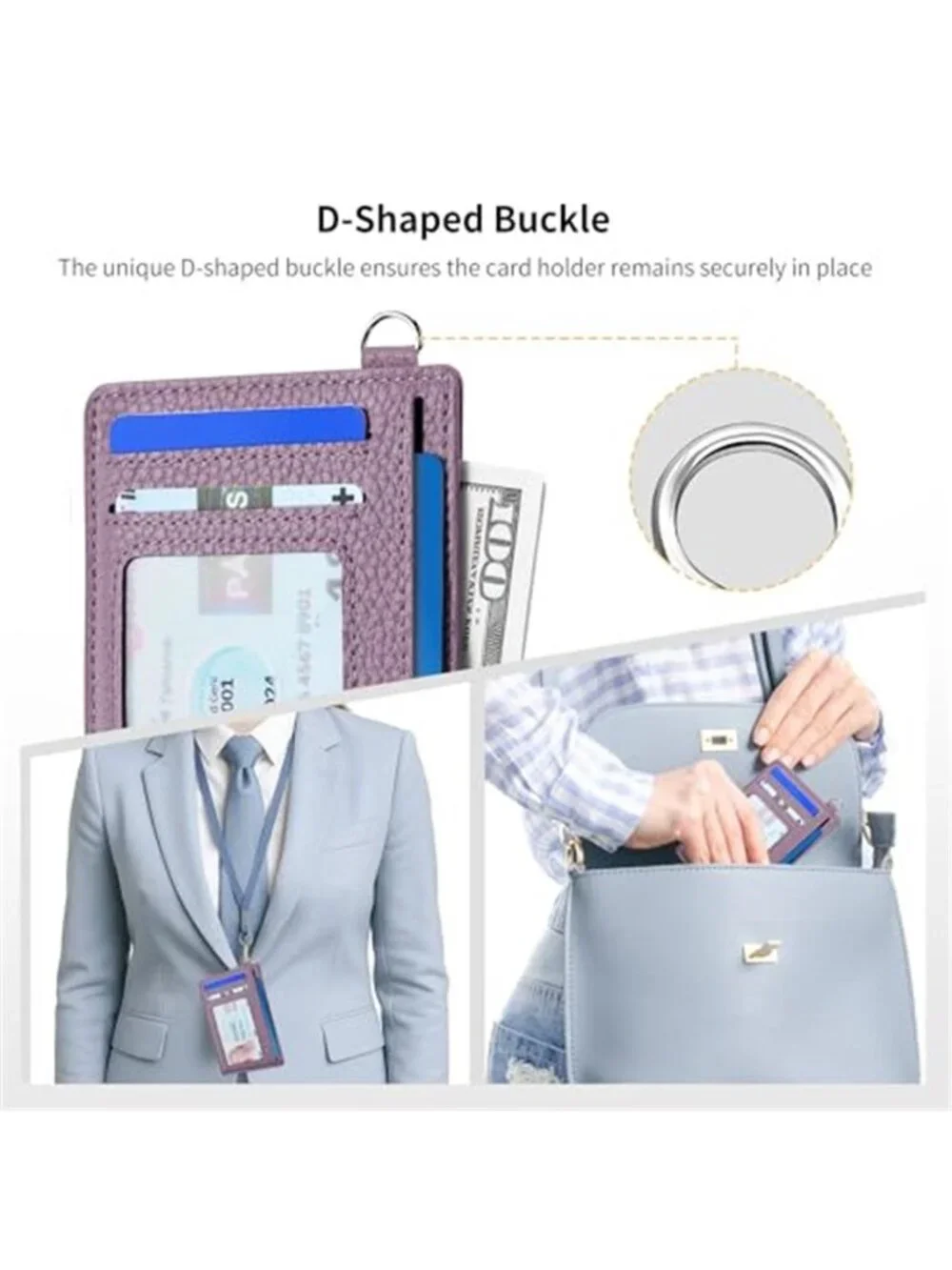 Slim RFID Wallet Credit Card Holder ID Window Minimalist Case Lavender Unisex